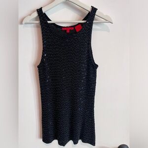 BURNS silk sequined beaded tunic tank top. Vintage. Size M